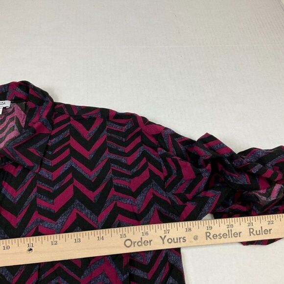 Splendid Womens Button Front Shirt Printed Long Sleeve Roll Tab Collared Top XS - Picture 8 of 11